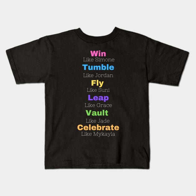 Win Like Simone (Black) Kids T-Shirt by All Things Gymnastics Podcast 